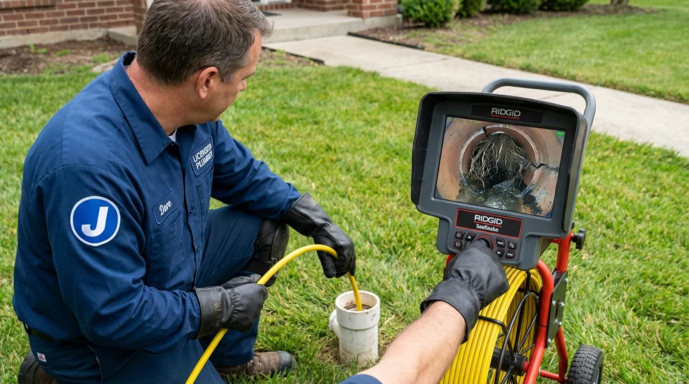 Sewer camera inspection being performed by Johns Plumbing LLC in Charlotte